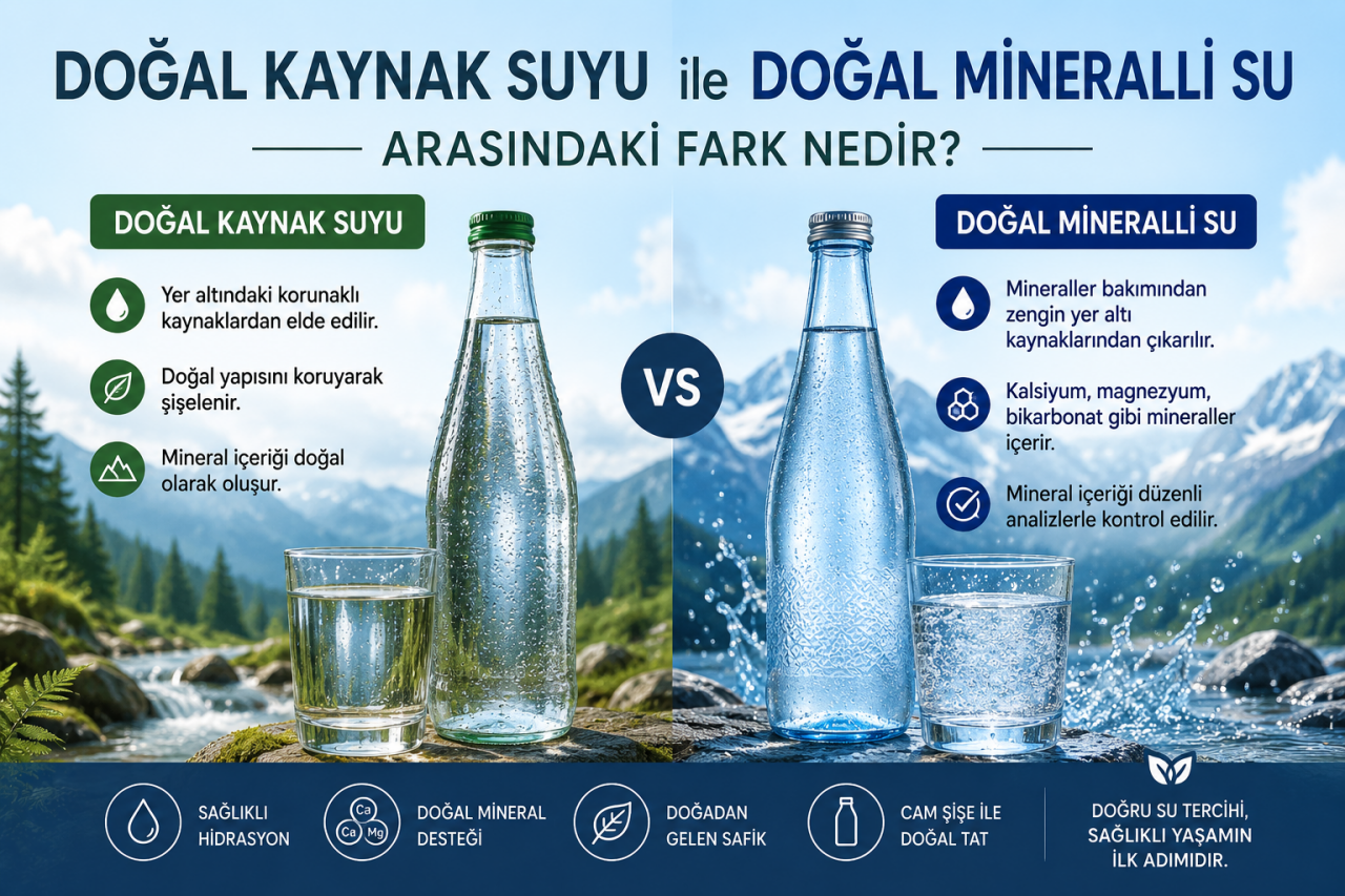 Doğal Kaynak Suyu ile Doğal Mineralli Su Arasındaki Fark Nedir?