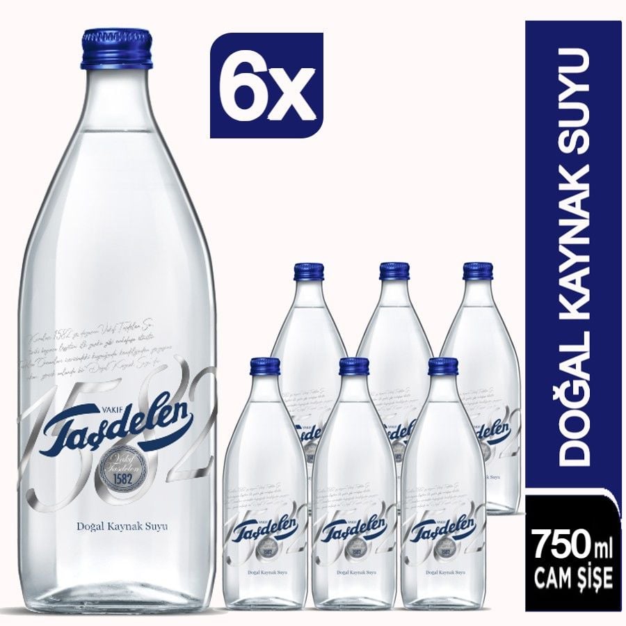 Vakıf Taşdelen Doğal Kaynak Suyu Cam Şişe 6 X 750 ML