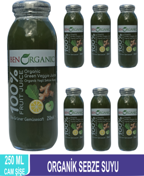Ben Organic  Organik Sebze Suyu Cam Şişe 250 ml 6'lı Paket