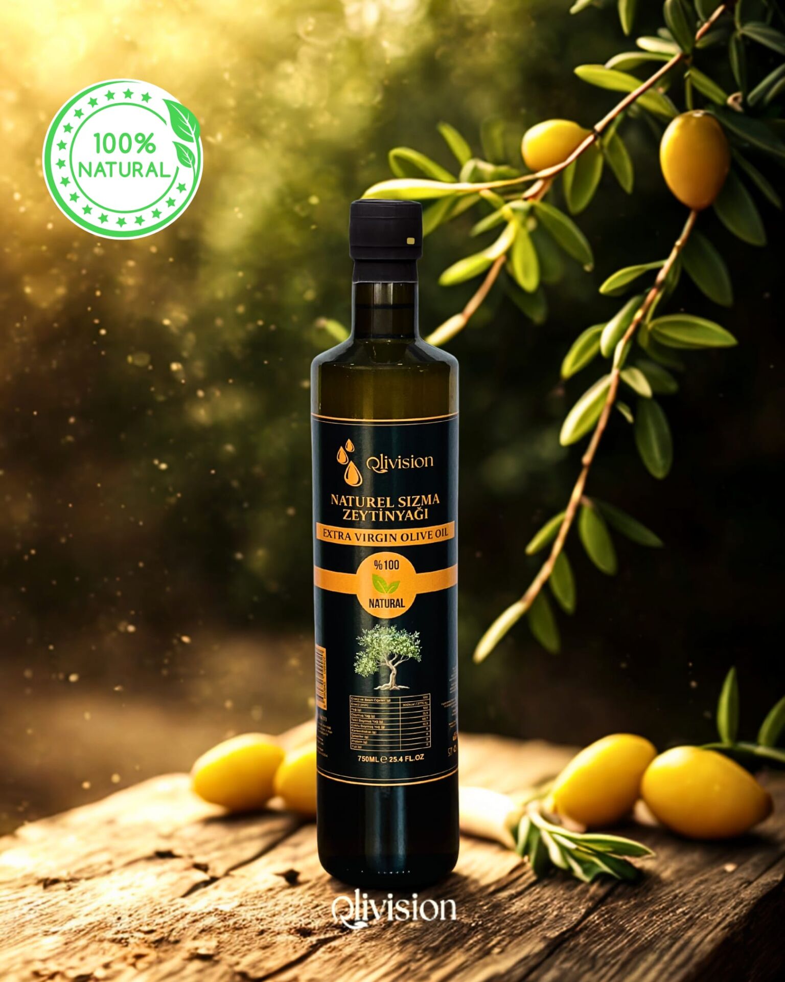 Olivision Akhisar Premium Trilye Soğuk Sıkım Erken Hasat Zeytinyağı 500 ML