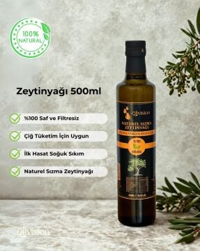 Olivision Akhisar Premium Trilye Soğuk Sıkım Erken Hasat Zeytinyağı 500 ML