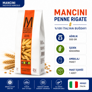 Mancini Pastificio Agricolo Sade Kalem Makarna 500 GR