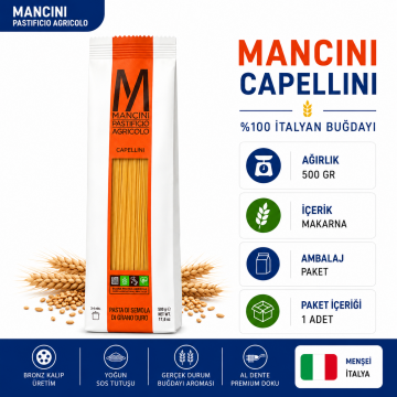 Mancini Pastificio Agricolo İnce Uzun Makarna 500 GR