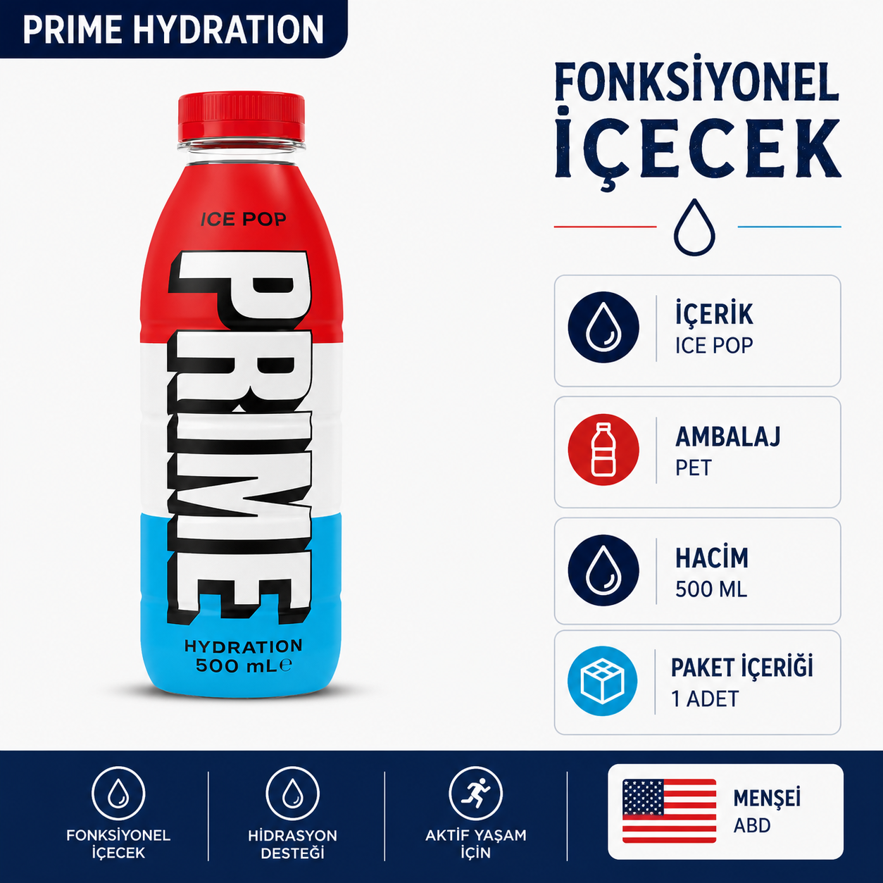 Prime Hydration Ice Pop 500 ml