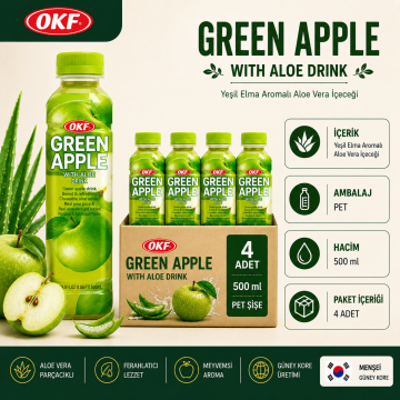 OKF Yeşil Elma Aromalı Aloe Veralı İçeceği 500 ml x 4