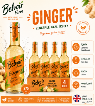 Belvoir Farm Zencefilli Gazlı İçecek 275 ml x 4