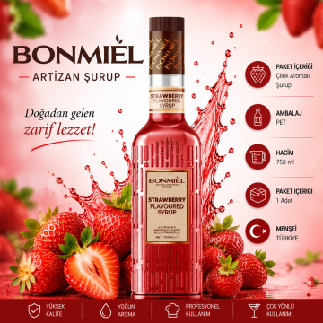 Bonmail Artizan Çilek Aromalı Şurup 750 ml