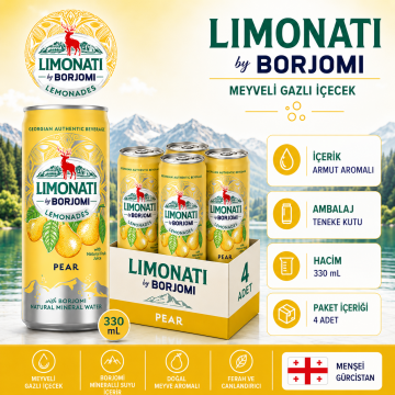 Borjomi Limonati Armut Aromalı 330 Ml x 4