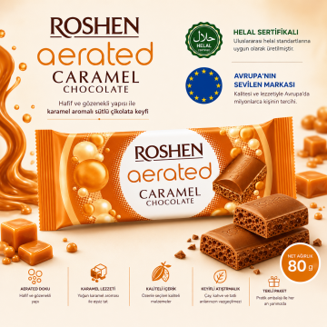 Roshen Karamelli Baloncuklu Çikolata 80 Gr