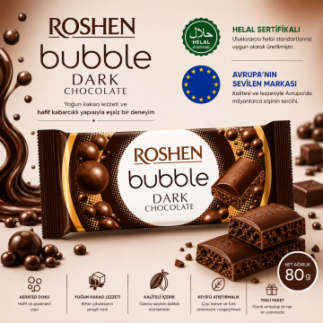 Roshen Bitter Çikolatalı Baloncuklu Çikolata 80 Gr