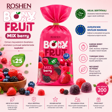 Roshen Bonny Fruit Karışık Meyve Aromalı Yumuşak Şekerleme 200 Gr