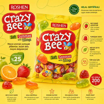 Crazy Bee Meyve Aromalı Yumuşak Şekerleme 200 gr