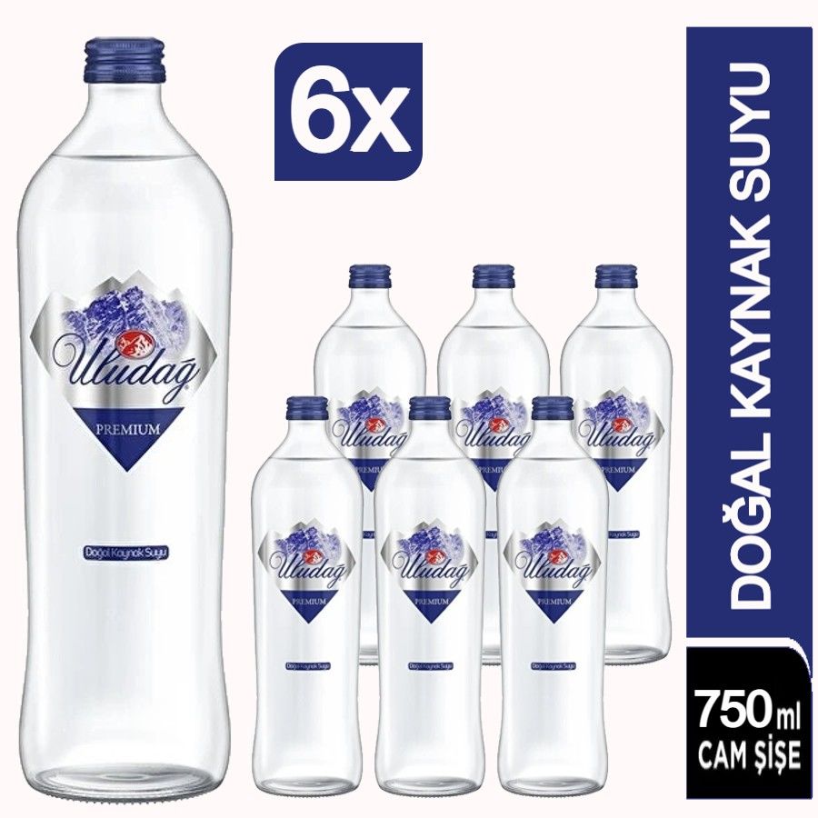 Uludağ Premium Kaynak Suyu Cam 6×750 Ml