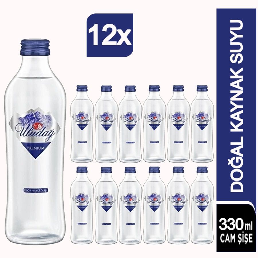 Uludağ Premium Kaynak Suyu Cam 12×330 Ml