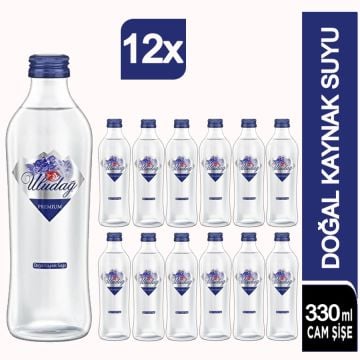 Uludağ Premium Kaynak Suyu Cam 12×330 Ml