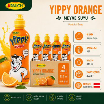 Yippy Multivitamin Portakal Meyve Suyu 330ml x 4