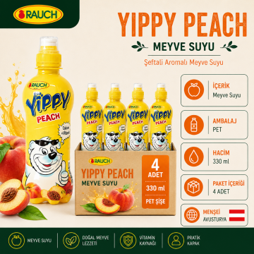 Yippy Multivitamin Şeftali Meyve Suyu 330ml x 4