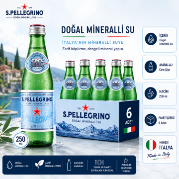 San Pellegrino Doğal Zengin Mineralli Su 6 X 250 ML