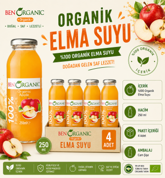 BenOrganic Organik Elma Suyu 4x250ml