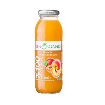 BenOrganic Organik Şeftali Kayısı Elma Suyu 4x250ml