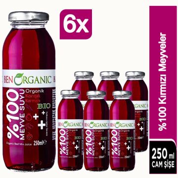 BenOrganic Organik Kırmızı Meyveler Suyu 6x250 ml
