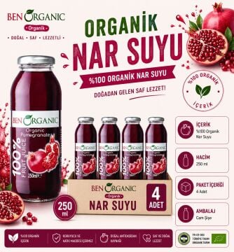 BenOrganic Organik Nar Suyu 4x250 ml