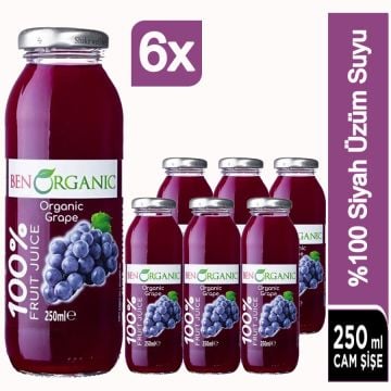 BenOrganic Organik Üzüm Suyu 6x250ml