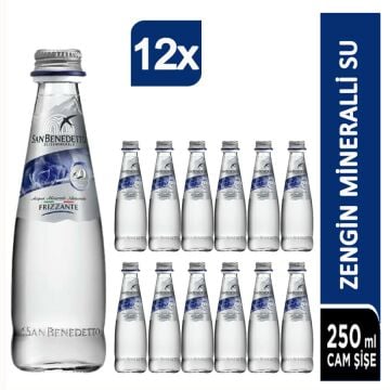 San Benedetto Gazlı Su Cam Şişe 12x250ml