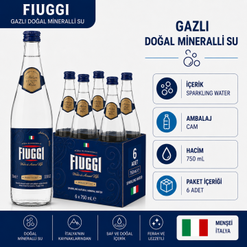 Fiuggi  Gazlı Su Cam Şişe 6x750ml