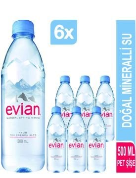Evian Doğal Mineralli Su Pet Şişe 6 x 500 ML