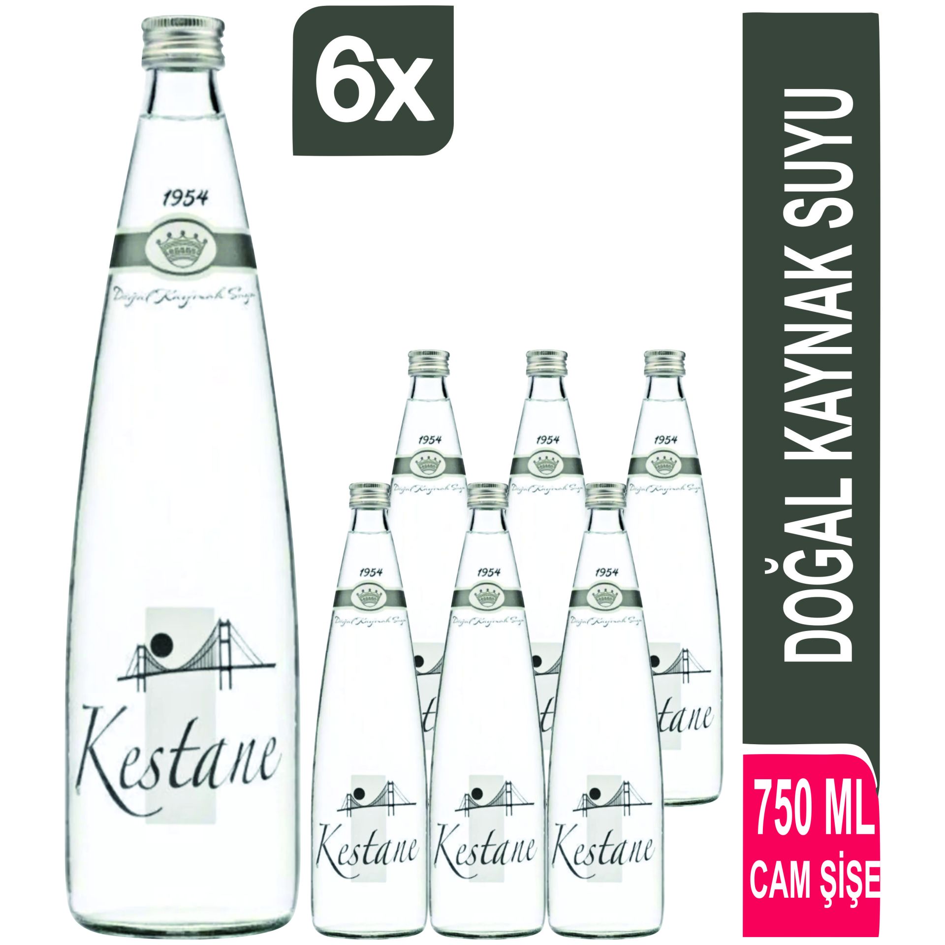KESTANE Doğal Kaynak Suyu Cam Şişe 6x750 ML