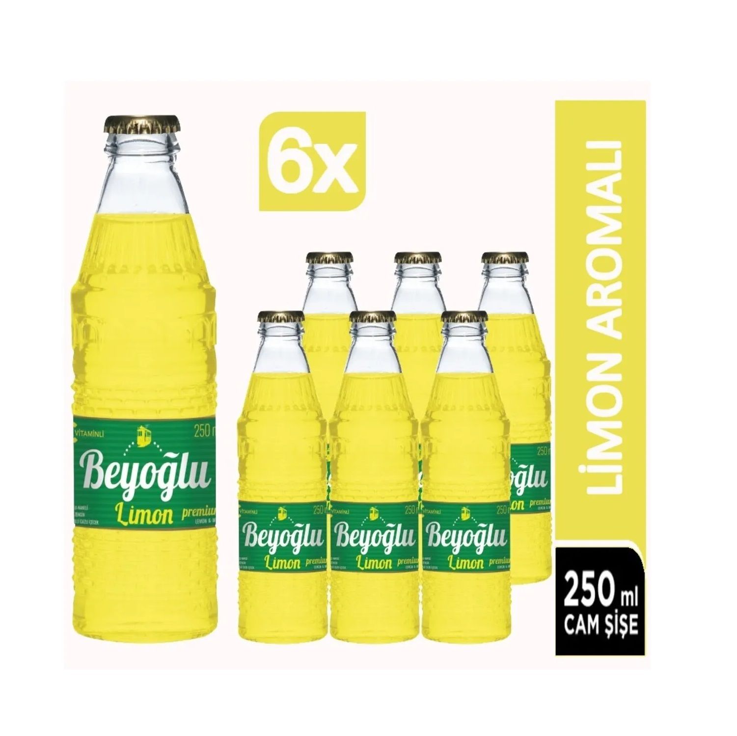 Beyoğlu Limon Meyve Aromalı Gazlı İçecek 6X250 Ml