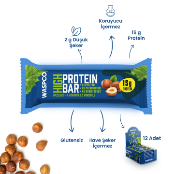 WASPCO Fındıklı Yüksek Protein Bar 50g