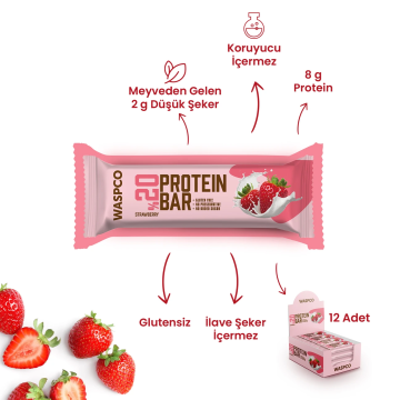 WASPCO Çilekli Protein Bar 40g