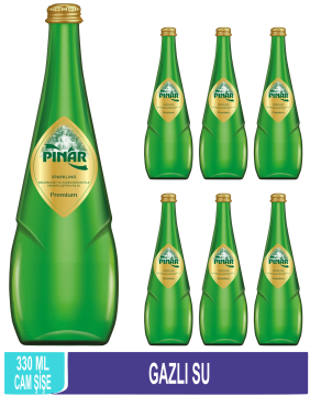 PINAR Gazlı Su Cam Şişe 6 x 330 ML
