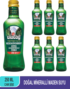 Uludağ Çevir-Aç Kapak Doğal Mineralli Maden Suyu 250 ML x 6