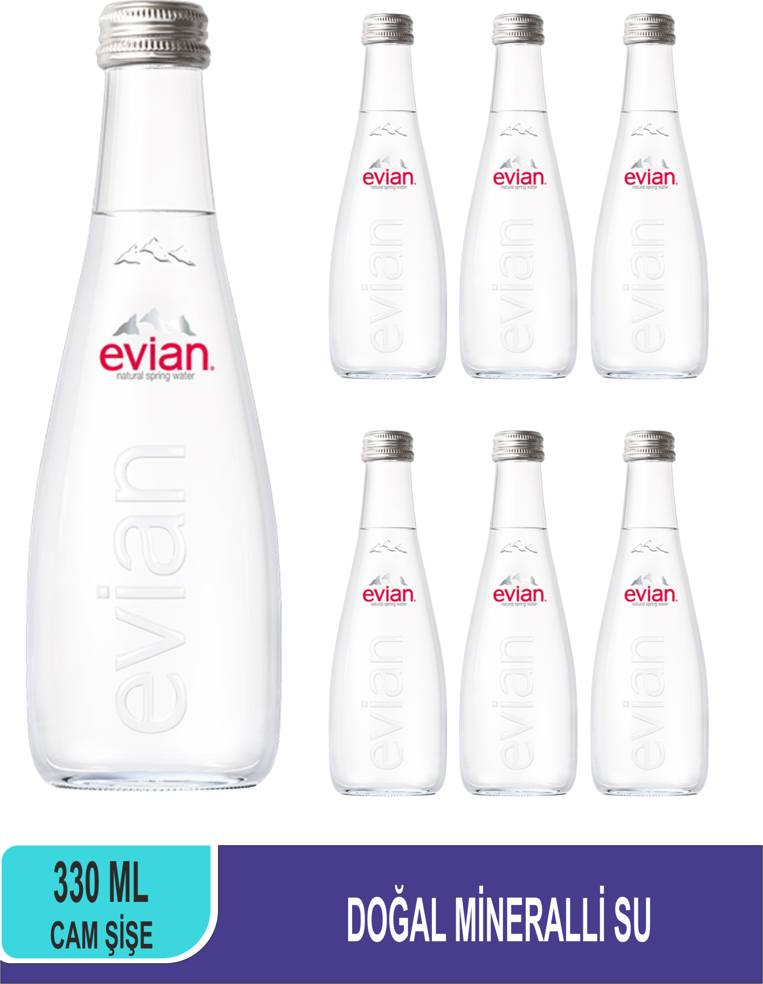 EVİAN Doğal Mineralli Su Cam Şişe 330 ML x 6
