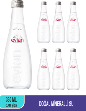 EVİAN Doğal Mineralli Su Cam Şişe 330 ML x 6