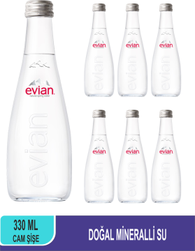 EVİAN Doğal Mineralli Su Cam Şişe 330 ML x 6