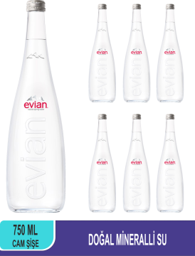 EVİAN Doğal Mineralli Su Cam Şişe 750 ML x 6