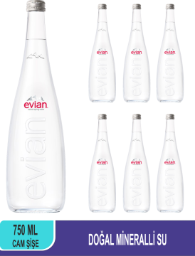 EVİAN Doğal Mineralli Su Cam Şişe 750 ML x 6