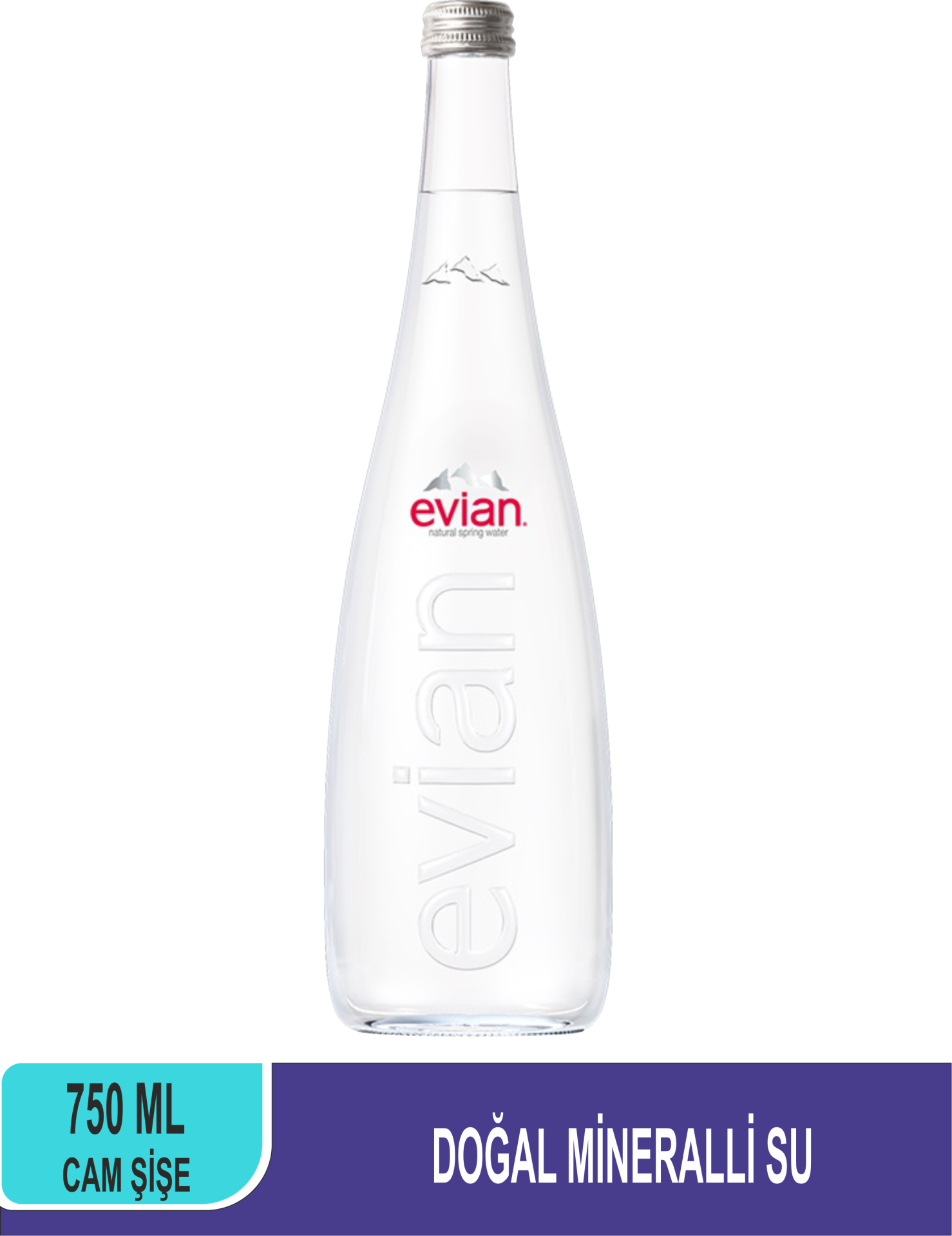 EVİAN Doğal Mineralli Su Cam Şişe 750 ML