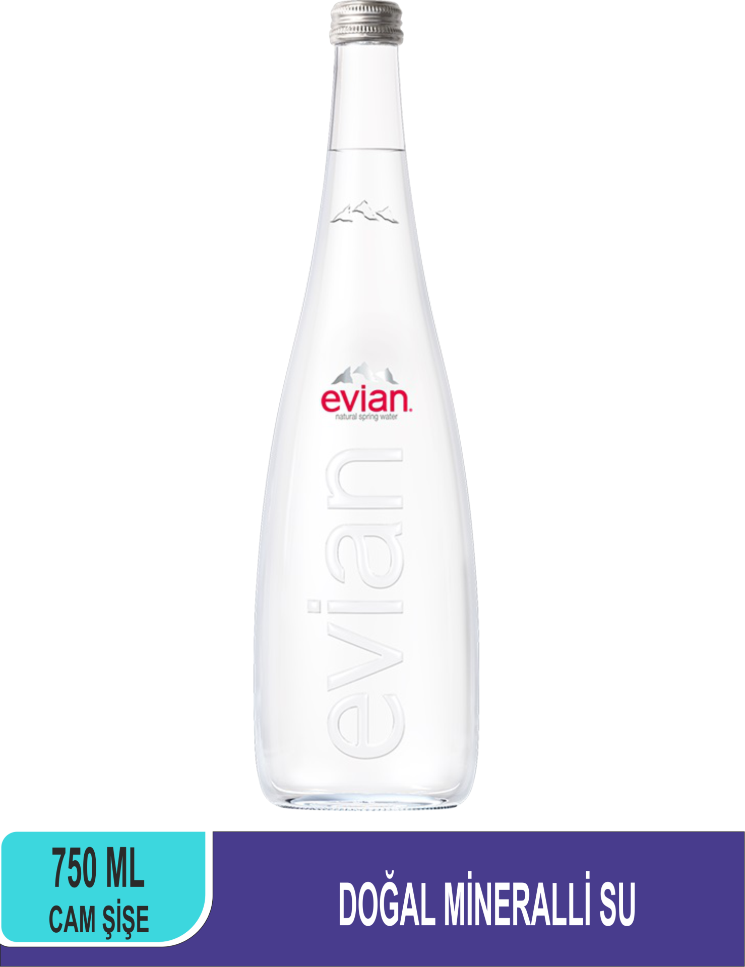 EVİAN Doğal Mineralli Su Cam Şişe 750 ML