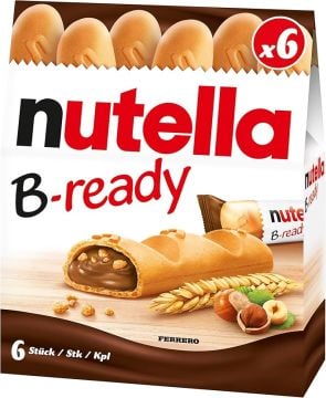 NUTELLA B-Ready Kakolu Fındık Kreması Dolgulu Buğday Gevrekli Gofret 132 Gr(6X22 Gr)