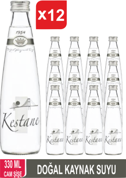 KESTANE Doğal Kaynak Suyu Cam Şişe 12x330 ML