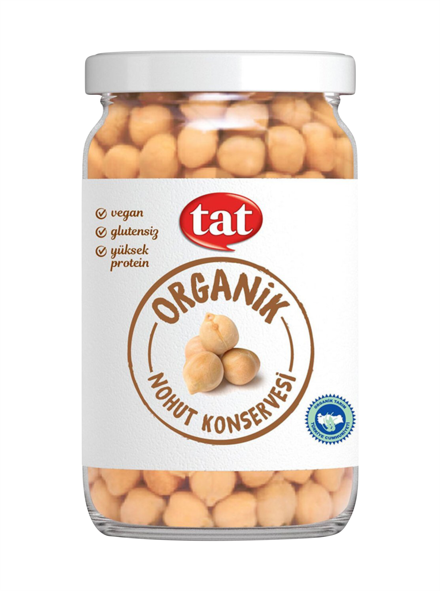 Tat Organik Haşlanmış Nohut Konservesi 720 G