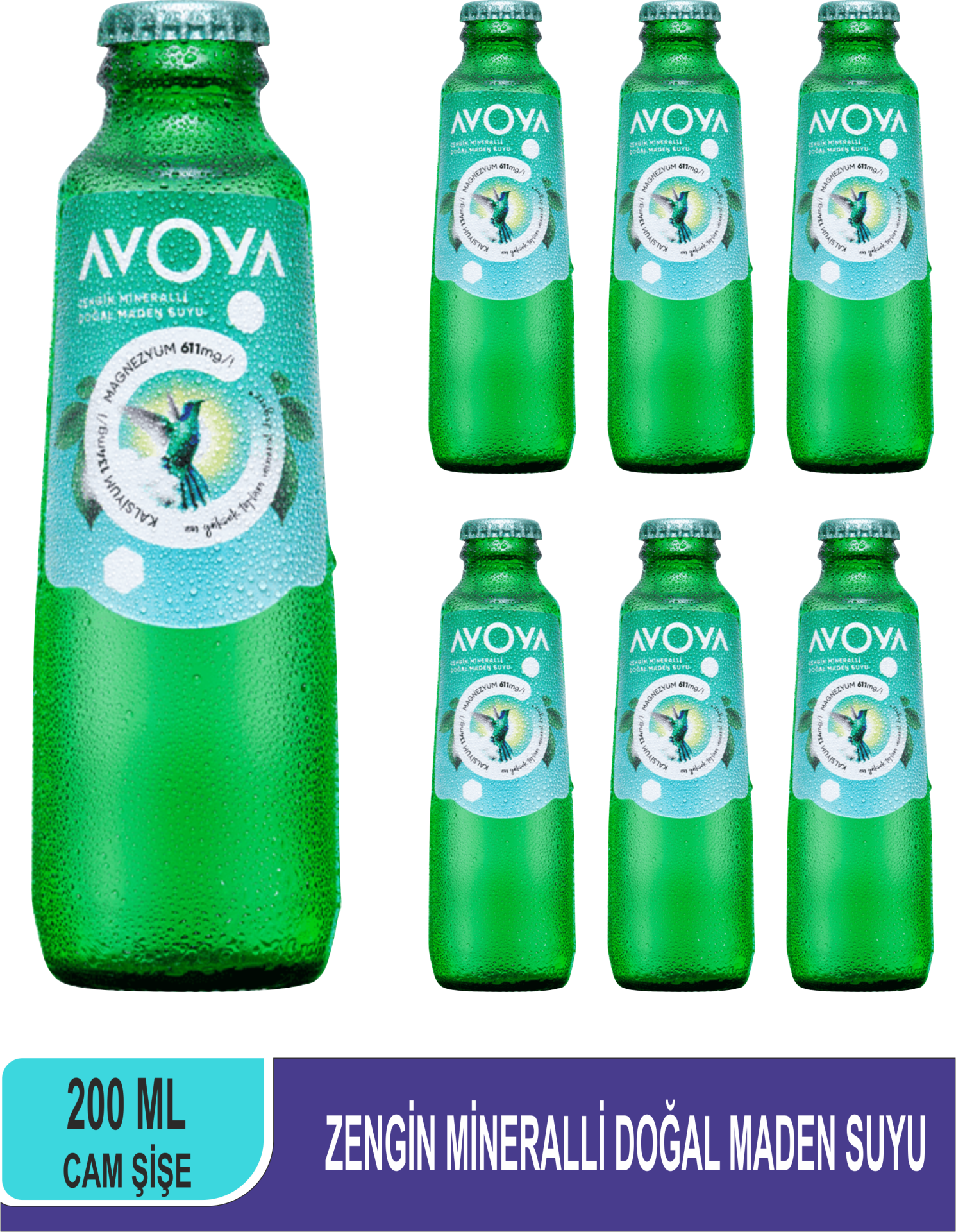 Avoya Doğal Zengin Mineralli Maden Suyu Sade 200 ML x 6