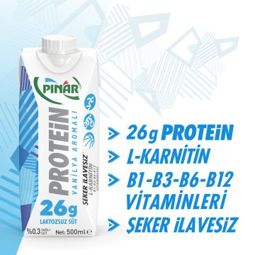 PINAR Protein Vanilya Aromalı Süt 500 ML