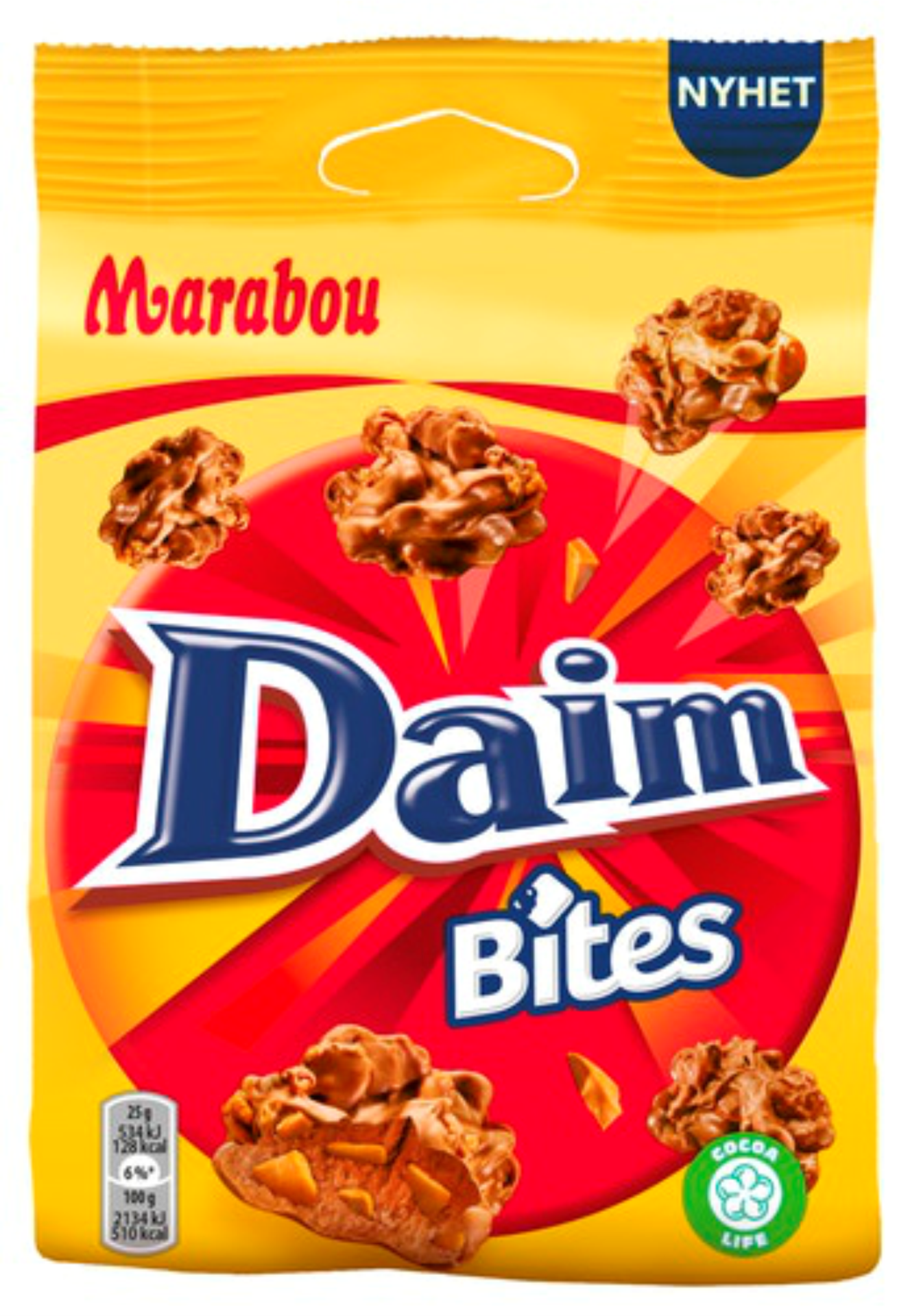Marabou Daim Bites Mısır Gevrekli Sütlü Çikolata Kaplı,bademli Karamel Dolgulu Çikolata 145 G