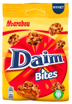 Marabou Daim Bites Mısır Gevrekli Sütlü Çikolata Kaplı,bademli Karamel Dolgulu Çikolata 145 G